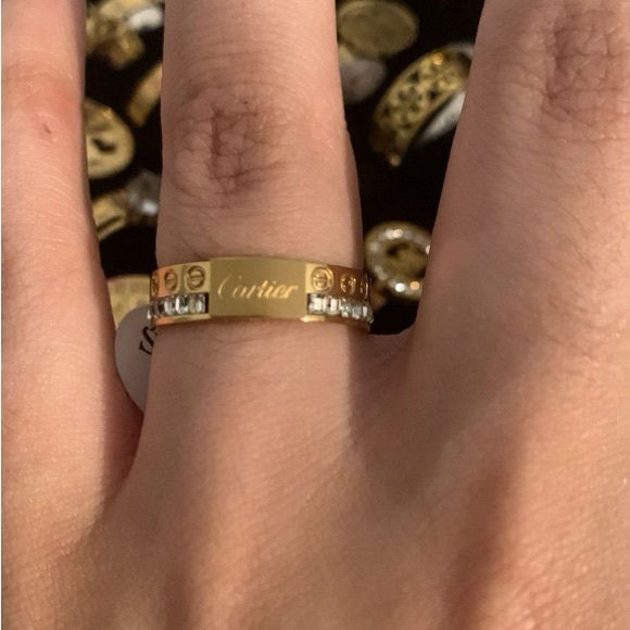 Gold and silver screw ring and bracelet set - Picture 4 of 4